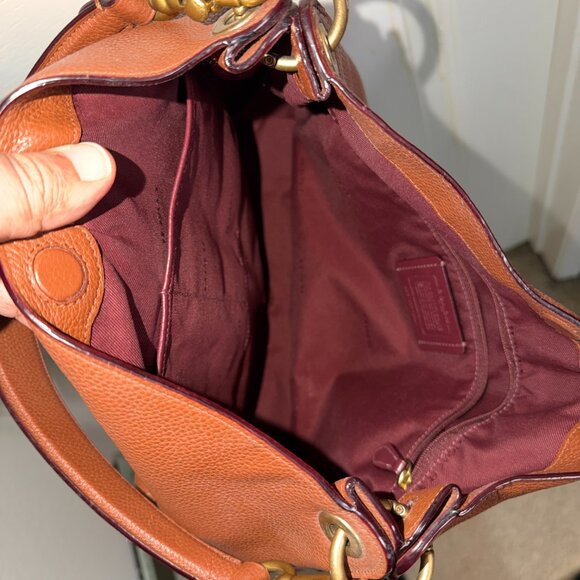 COACH Tabby Hobo Saddle Pebbled Leather Brown Crossbody Bag - Picture 7 of 8